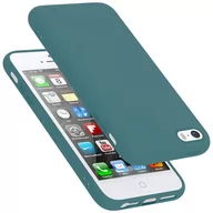 Etui i futerały do telefonów - Pokrowiec Do Apple iPhone 5 / 5S / SE 2016 Etui w LIQUID ZIELONY TPU Silikon Case Cover Obudowa Ochronny Cadorabo - miniaturka - grafika 1