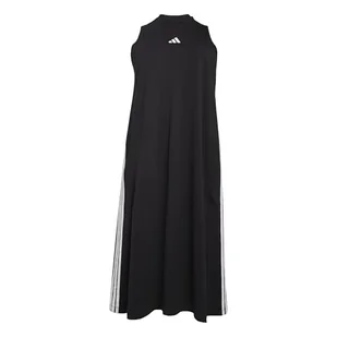 adidas Damskie Essentials 3-Stripes Długa Sukienka Racerback (Plus Size) 4XL (Plus Size) Czarny/Biały - Sukienki - miniaturka - grafika 1