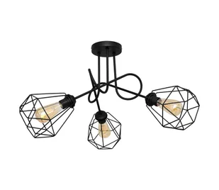Żyrandol natynkowy KARO 3xE27/60W/230V czarny - Lampy sufitowe - miniaturka - grafika 1