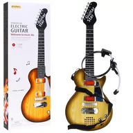 Instrumenty muzyczne dla dzieci - Gitara Elektryczna Rockowa Stylizacja Drewna - miniaturka - grafika 1