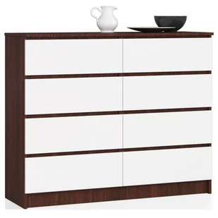 Akord Fabryka mebli KOMODA K120 8 SZUFLAD WENGE / BIAŁA OP0LK-1VENBIA002 - Komody - miniaturka - grafika 1