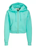 Bluzy damskie - JACK & JONES Jjxx Jxabbie Ls Reg Every Brush Zip Hood Noos bluza damska, Aruba Blue/Nadruk: turquoise Jjxx logo, L - miniaturka - grafika 1