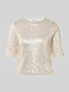 T-shirt o kroju shaped fit z cekinowym obszyciem model ‘JACK’ - Koszulki i topy damskie T-shirt o kroju shaped fit z cekinowym obszyciem model ‘JACK’ - Koszulki i topy damskie - miniaturka - grafika 1