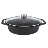 Brytfanny - Brytfanna aluminiowa Chef owalna 33,5 x 25 x 9,8 cm 3,8 l czarny - miniaturka - grafika 1