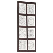 Płytki ceramiczne - VidaXL Ręcznie rzeźbiony panel ścienny, MDF, 40x80x1,5 cm, brąz i biel 321655 - miniaturka - grafika 1