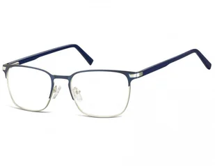 Okulary oprawki optyczne korekcyjne Sunoptic 917A granatowo-srebrne - Okulary korekcyjne, oprawki, szkła - miniaturka - grafika 1