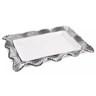 Tace i patery - Patera EUROFIRANY Betsy 36 x 25 x 4 cm Kremowo-srebrny - miniaturka - grafika 1