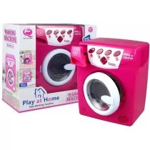 Lean Toys Pralka na baterie różowa - - Zabawki AGD - miniaturka - grafika 1