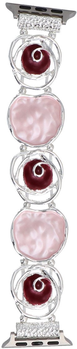 GlacierX bransoleta do smartwatcha Gleam Bud Stretch Bracelet Silver Rose do Apple Watch 38/40/41mm Srebrno-Różowa