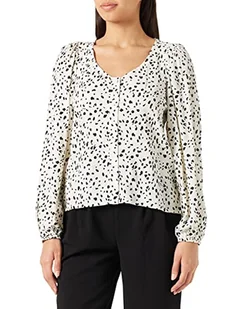 Vila Damska bluzka VIFINI V-Neck L/S TOP/SU-NOOS, brzoza/AOP:DOLMA, 36, Birch/Aop:dolma, 36 - Bluzki damskie - miniaturka - grafika 1