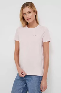 Koszulki sportowe damskie - Tommy Hilfiger t-shirt damski kolor różowy - grafika 1