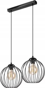 Lampa wisząca Lamkur Lamkur Zoya 45405 lampa wisząca zwis metalowa loft klatka 2x60W E27 czarna - Lampy sufitowe - miniaturka - grafika 1