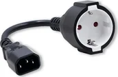 Kable - Kabel zasilający Qoltec Kabel adapter Qoltec IEC 320 C14 / SCHUKO | 0,15m - miniaturka - grafika 1