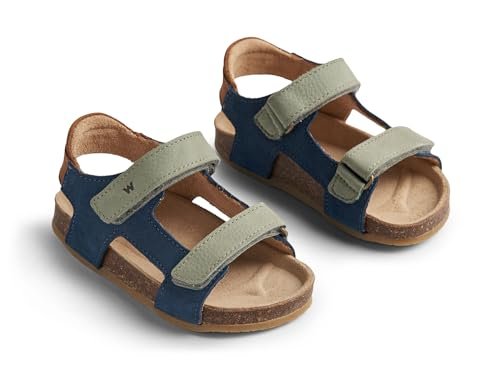 Wheat - Korkowe sandały Corey bez palców - uniseks - prawdziwa skóra, 1043 Blue, 34 EU