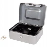 Sejfy i kasy pancerne - Metalowa Kasetka Duża Na Pieniądze Bilon Sejf XL 16x20x9cm Klucze Skarbonka - miniaturka - grafika 1
