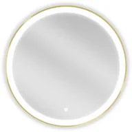 Lustra - Mexen Esso lustro łazienkowe podświetlane, okragłe 70 cm, LED 6000K, antypara, rama złota - 9825-070-070-611-50 - miniaturka - grafika 1