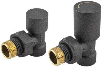 KFA zestaw grzejnikowy Komfort PRO, kątowy, grafitowy 758-130-61-BL