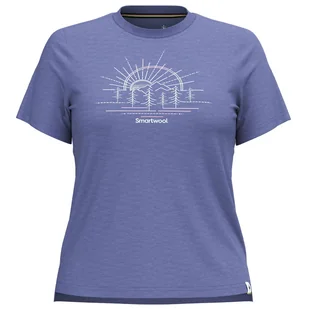 Koszulka damska Smartwool Mountain Sol Short Sleeve Graphic Tee Rozmiar: L / Kolor: niebieski - Koszulki sportowe damskie - miniaturka - grafika 1