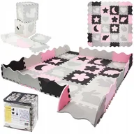 Maty edukacyjne - Mata edukacyjna/puzzle "Kształty" 36 szt. Pastel Pink - miniaturka - grafika 1