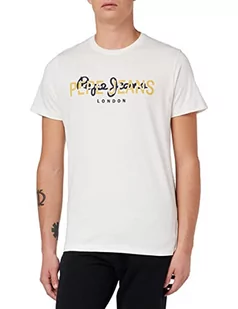 Pepe Jeans t-shirty męskie thierry, 803off Biały, XS - Koszulki męskie - miniaturka - grafika 1
