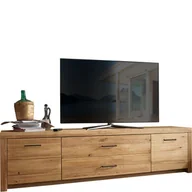 Szafki RTV - Szafka RTV III Drewniana z Dębu Olejowanego WZ-0169-1201 WZ-0169 G+K Meble Czarny - miniaturka - grafika 1