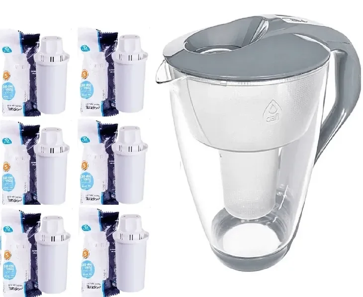 2 x Szklany dzbanek filtrujący Dafi Crystal 2l z licznikiem LED + 6x Wkład