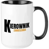Kubki - Kubek XXL CZARNY KIEROWNIK ZAMIESZANIA Prezent Do Pracy Na Co Dzień Wzory - miniaturka - grafika 1