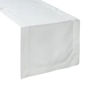Obrusy i serwetki - Bieżnik Ellen 40 x 180 cm biały w srebrne groszki z kantą - miniaturka - grafika 1