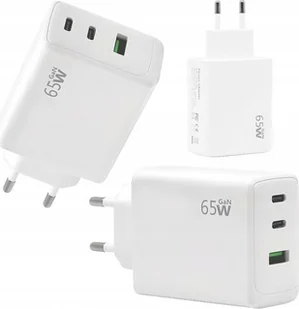 Ładowarka Vega ECOBOX ŁADOWARKA SIECIOWA PD 2xUSB-C 1xUSB  65W CZARNY  FAST CHARGE> - Ładowarki do telefonów - miniaturka - grafika 1