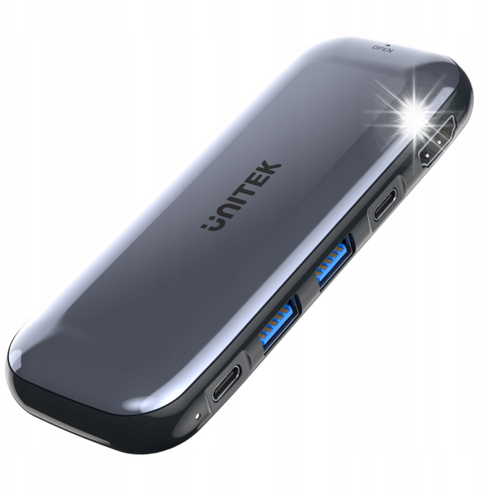 HUB USB Unitek HUB USB Typ-C -> USB 3.1/Typ-C 10Gbps M.2 HDMI 4K 100W szary