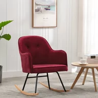 Fotele - vidaXL Fotel bujany, winna czerwień, tapicerowany aksamitem - miniaturka - grafika 1