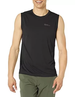 Koszulki sportowe męskie - Jack Wolfskin Męska koszula Prelight Tank M, czarna, XXL, czarny, XXL - grafika 1