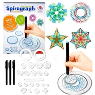 Kolorowanki, wyklejanki - Spirograf Zestaw do Rysowania 3D Szablony Malowanie - miniaturka - grafika 1