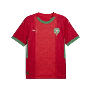 Męska koszulka domowa Maroko 2025 PUMA Red Archive Green - Koszulki sportowe męskie - miniaturka - grafika 1