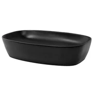Umywalki - Umywalka ceramiczna czarna 605x385x140mm+odpływ gazowy - miniaturka - grafika 1