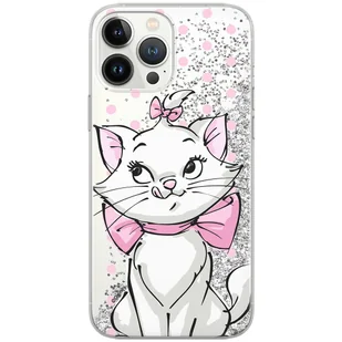 Etui płynny brokat do Apple IPHONE 14 Disney: Marie 002 oryginalne i oficjalnie licencjonowane, Srebrny - Etui i futerały do telefonów - miniaturka - grafika 1