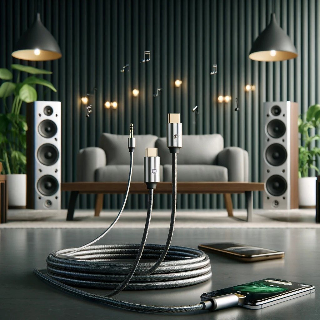 Co2 KABEL USB-C AUX ADAPTER PRZEJŚCIÓWKA MINI JACK 3,5 DO SAMSUNG DAC 1M