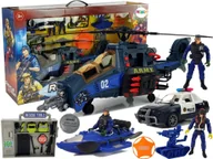 Samochody i pojazdy dla dzieci - POLICYJNY HELIKOPTER ZESTAW AUTO POLICJA ŁÓDŹ DŹWIĘK - miniaturka - grafika 1