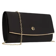 Torebki damskie - Czarna, wizytowa torebka damska wykonana z tkaniny syntetycznej z wewnętrzną kieszonką - Rovicky - miniaturka - grafika 1