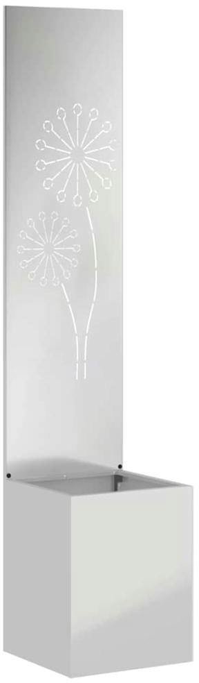 VidaXL Donica ogrodowa z dekoracyjną płytą Srebrny 32 x 140 cm