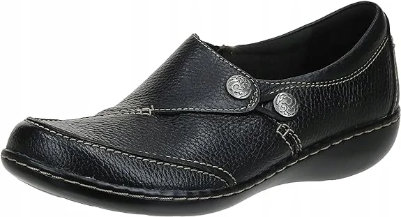 CLARKS CZARNE PÓŁBUTY Z NATURALNEJ SKÓRY Z PRZESZYCIAMI 41,5 6_A