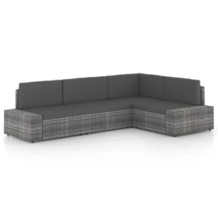 vidaXL 4-cz. ogrodowy zestaw wypoczynkowy, poduszki, szary rattan PE 3067170 - Meble ogrodowe - miniaturka - grafika 1