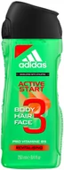 Żele pod prysznic dla mężczyzn - Adidas 3in1 Active Start M) sg 250ml - miniaturka - grafika 1