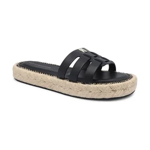 Tommy Hilfiger Skórzane klapki - Klapki i japonki damskie - miniaturka - grafika 1