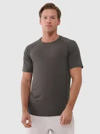 Koszulki sportowe męskie - 4F Koszulka treningowa szybkoschnąca męska - brązowa XL - miniaturka - grafika 1