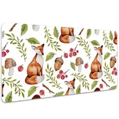 Podkładki na biurko - Mata ochronna na biurko Lis i owoce lasu 100x50 cm, Dywanomat - miniaturka - grafika 1