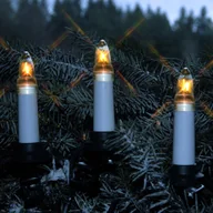 Oświetlenie świąteczne - Lampki choinkowe świeczki ERIK 16 lampek z żarówkami E10 Białe Ciepłe na zewnątrz - miniaturka - grafika 1