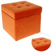 Pufy i podnóżki - Nowoczesna pufa 45x45 cm w kolorze pomarańczowym - miniaturka - grafika 1