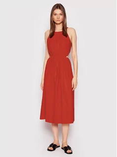 Sukienki - Sisley Sukienka letnia 4JOZLV00U Czerwony Relaxed Fit - grafika 1