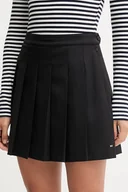 Spódnice - Tommy Hilfiger spódnica z wełną kolor czarny mini rozkloszowana WW0WW48354 - miniaturka - grafika 1